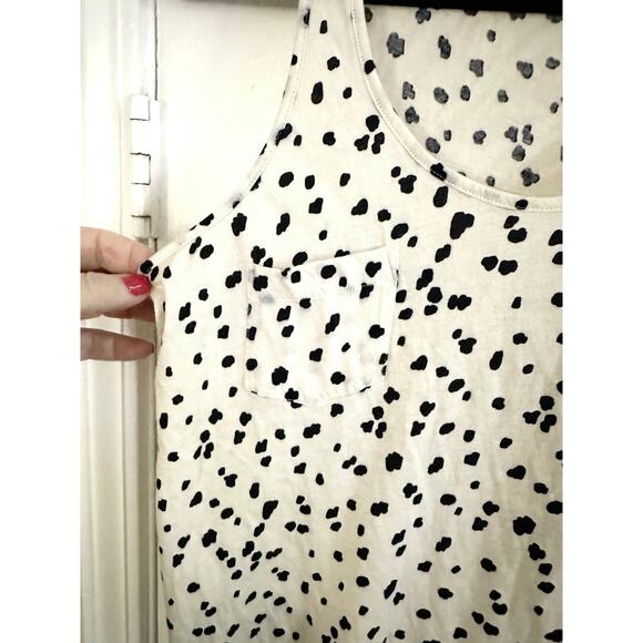 THEORY Silk Cotton Blend Dalmatian Speckled Tank Top - Sz Medium - Picture 3 of 5